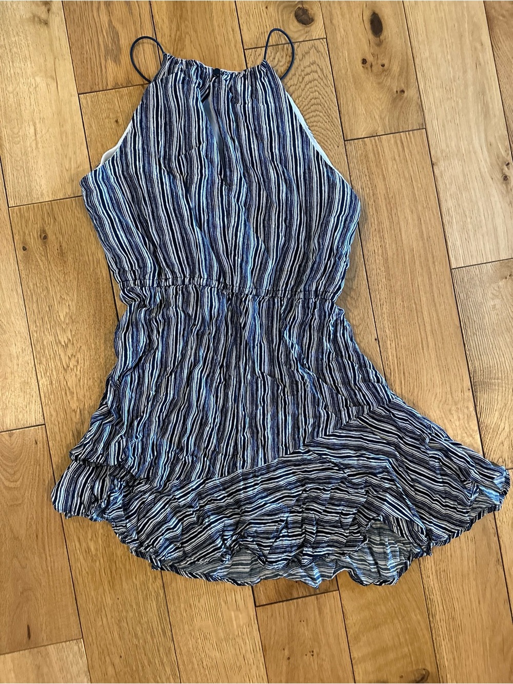 Striped Blue Asymmetric Sundress